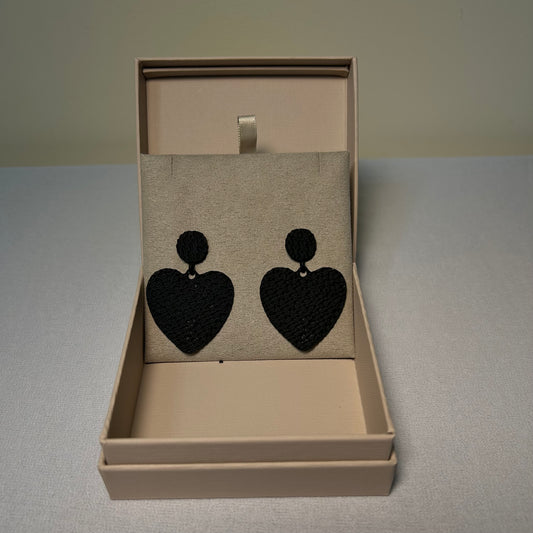 Black heart earrings